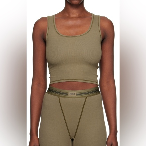 SKIMS Tops - SKIMS Cotton Rib Tank Army Green Small